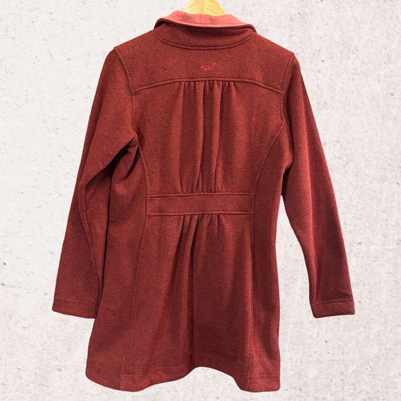 Kuhl Red Trench Coat Mid-Length Notched Lapel - Picture 2 of 4